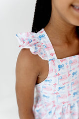 Rosita Dress in Patriotic Flags| Pocket Twirl Dress