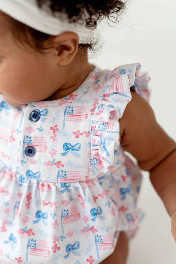Betsy Romper in Patriotic Flags
