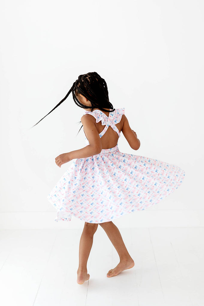 Rosita Dress in Patriotic Flags| Pocket Twirl Dress