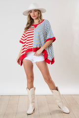 Mixed Stripe Oversized Sweatshirt