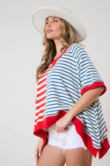 Mixed Stripe Oversized Sweatshirt