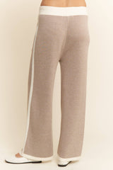 2PC Knit Set Fringe Top Wide Leg Bottoms
