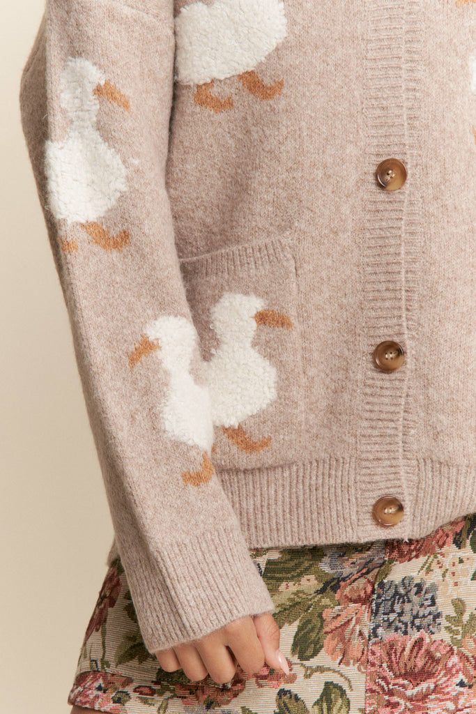 Duck Button Up Soft Knit Cardigan
