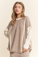 2PC Knit Set Fringe Top Wide Leg Bottoms