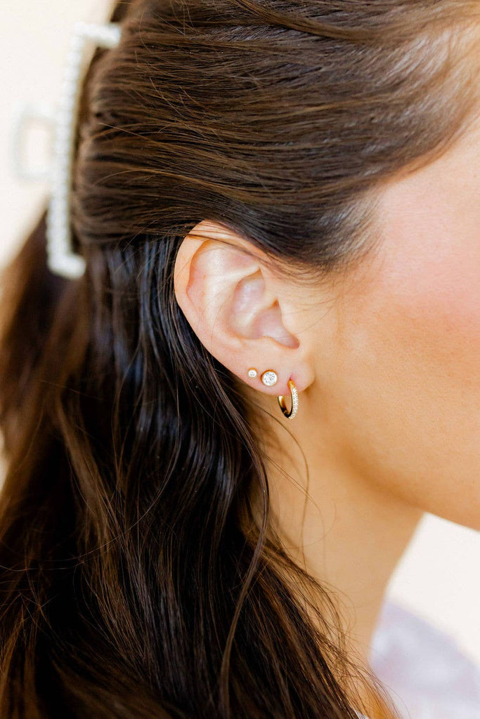 Screwback Stud Earrings - Juliet - Clear - 5mm