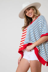 Mixed Stripe Oversized Sweatshirt