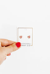 Screwback Stud Earrings - Baseball Heart
