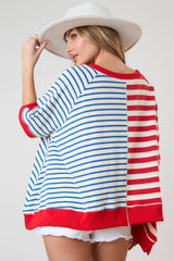 Mixed Stripe Oversized Sweatshirt