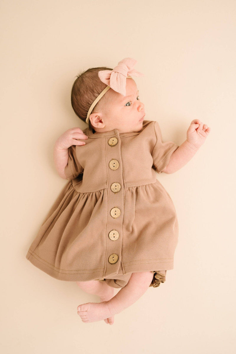Solid Button Dress