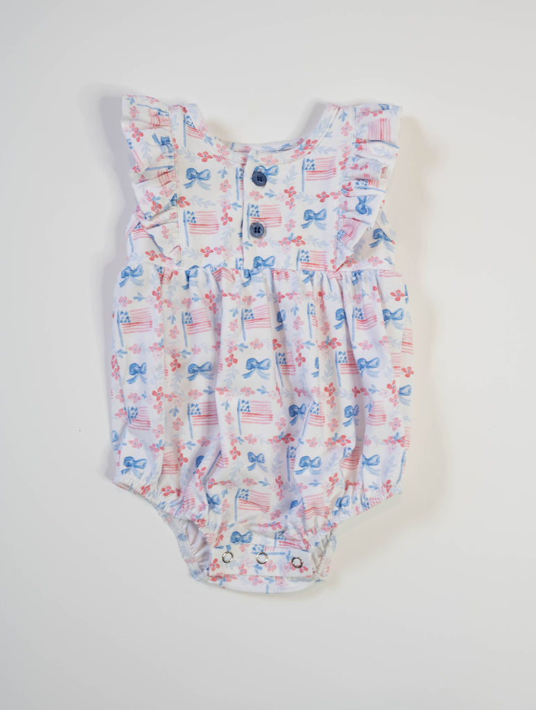 Betsy Romper in Patriotic Flags