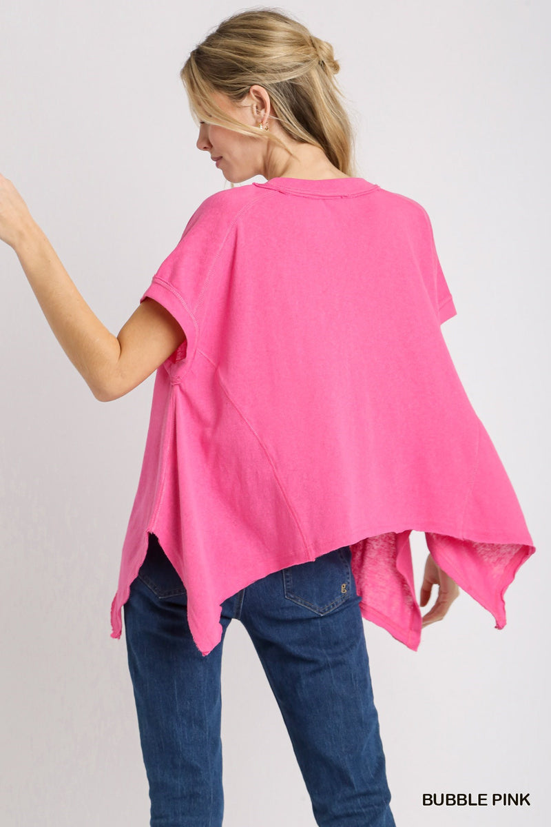 V-neck boxy tee