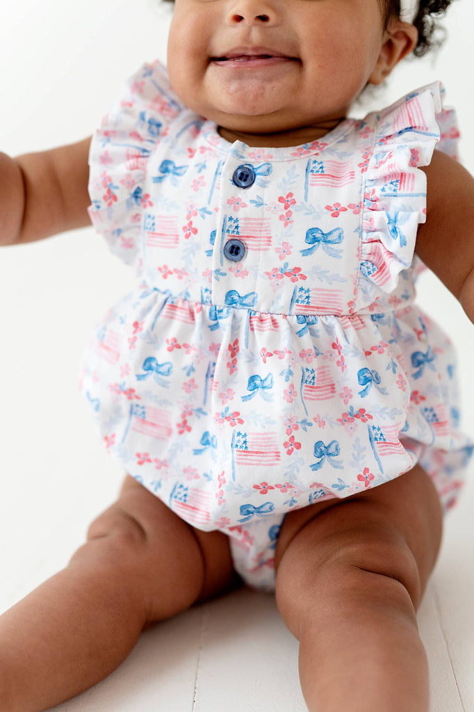 Betsy Romper in Patriotic Flags