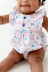 Betsy Romper in Patriotic Flags