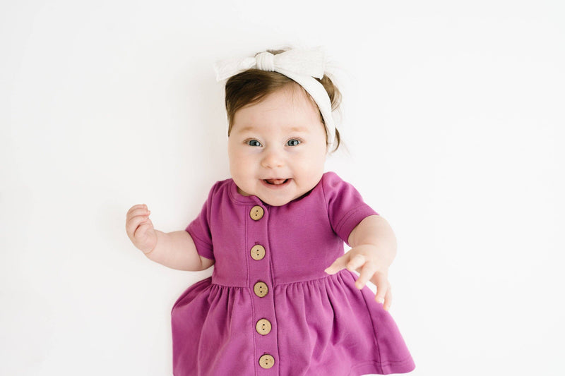 Solid Button Dress