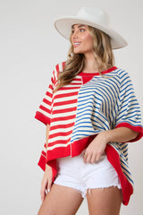 Mixed Stripe Oversized Sweatshirt