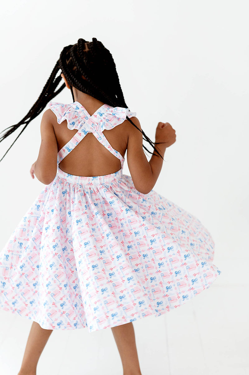 Rosita Dress inĀ Patriotic Flags| Pocket Twirl Dress