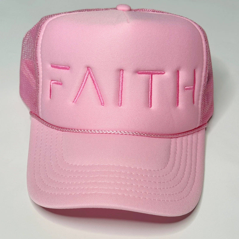 Faith Light Pink & Pink Trucker Hat: Solid Pink