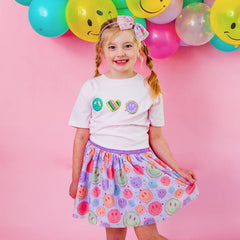 Smiley Face Tulle Bow Headband - Kids Spring Headband