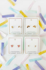Screwback Stud Earrings - Baseball Heart