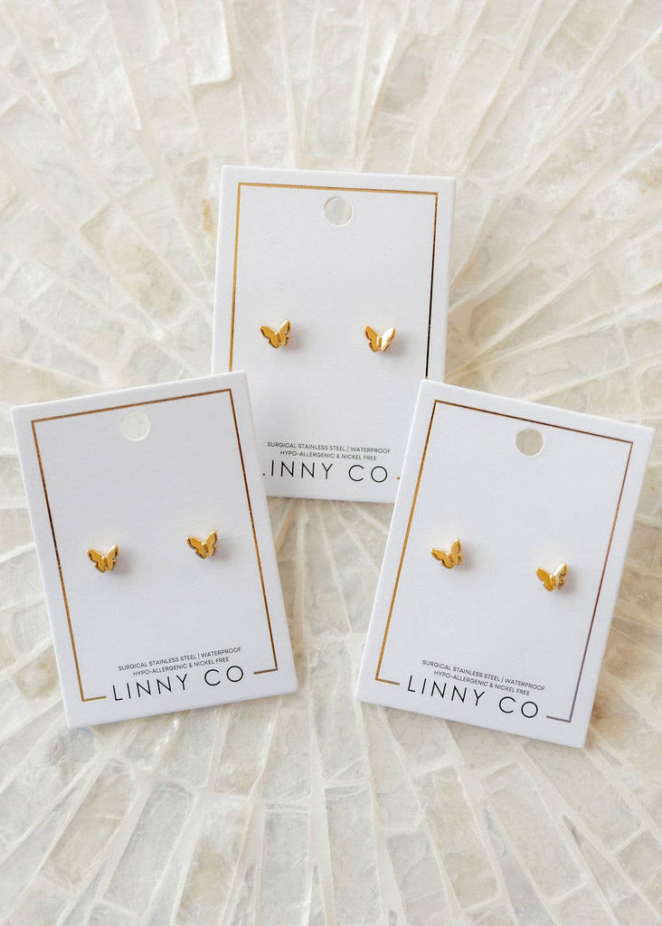 Screwback Stud Earrings - Bella Butterfly
