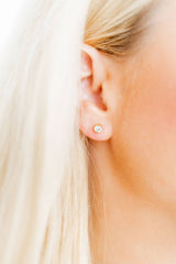 Screwback Stud Earrings - Juliet - Clear - 5mm