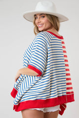 Mixed Stripe Oversized Sweatshirt