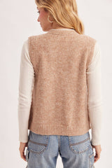 VINTAGE EMBROIDERED SELF-TIE FRONT KNIT VEST