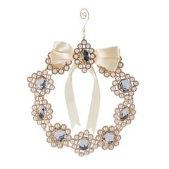 10” pearl brooch wreath ornament