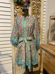 Many button print dress