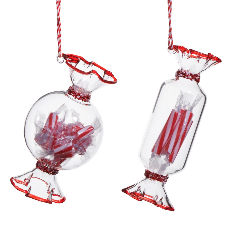 Wrapped peppermint candy ornament