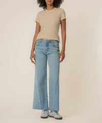 Meg high rise wide leg side detail