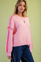 Knitted sweater pink