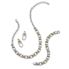 Mosaic two tone link necklace