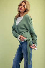 Knitted sweater wrap