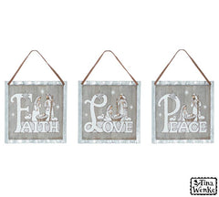 Tin Holy Family ornament