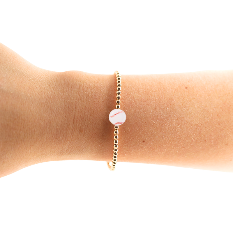 Baseball Bracelet on Gold: Gold / Petite 6.25 inch