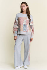 PATCHWORK COLOR BLOCK SWEATER Set