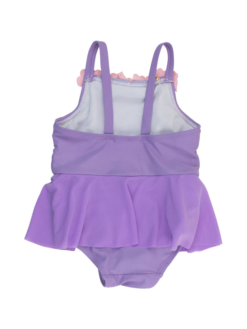 Girls Tower Princess Dress-Up Skirted One Piece with 3D Flowers