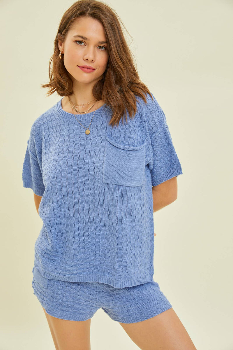 OVERSIZED SWEATER TOP WITH SHORTS SET