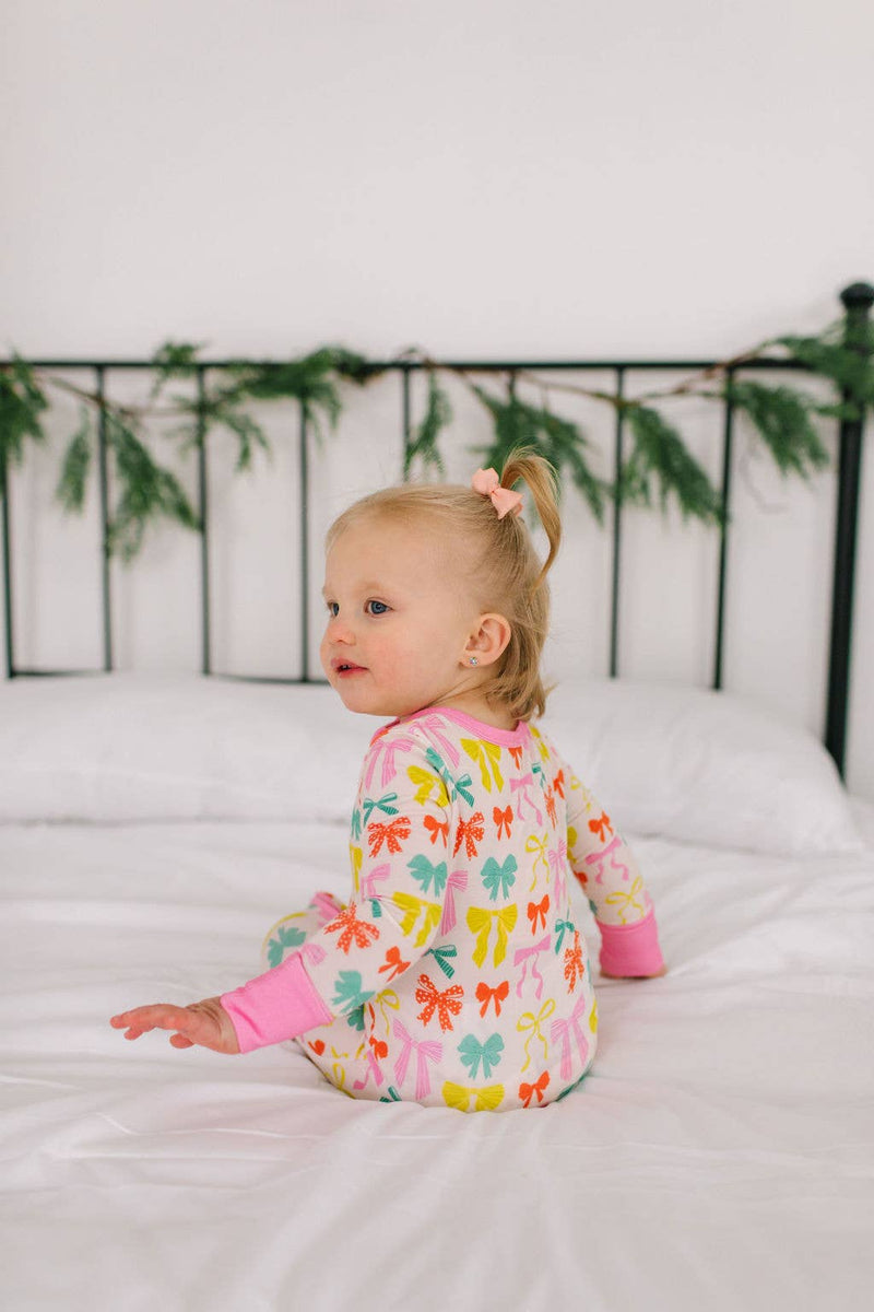 Zippy Bamboo Baby Pajama in Holiday Bows