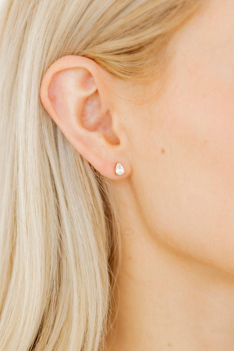 Screwback Stud Earrings - Paige Pear
