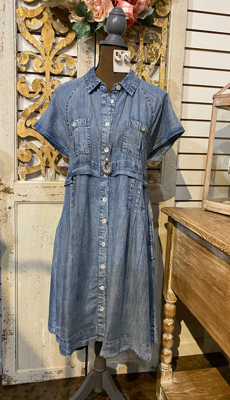 Denim shirt dress