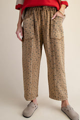 Ditsy mineral wash barrel pant