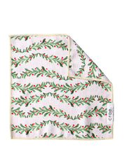 Pine Garland: Double-Sided Washcloth: Cream / Washcloth (12 in x 12 in)