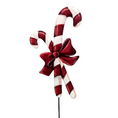 Burgundy velvet twisted candy canes