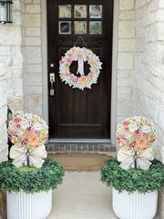 Becks rose and pumpkin topiary (medium)