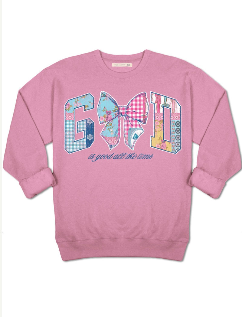 God is good bubble gum sweater