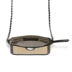 Natural black Glo straw bag