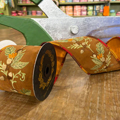4X5yds Acorn oak suede Dupion ribbon