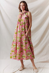 Pink and green maxi